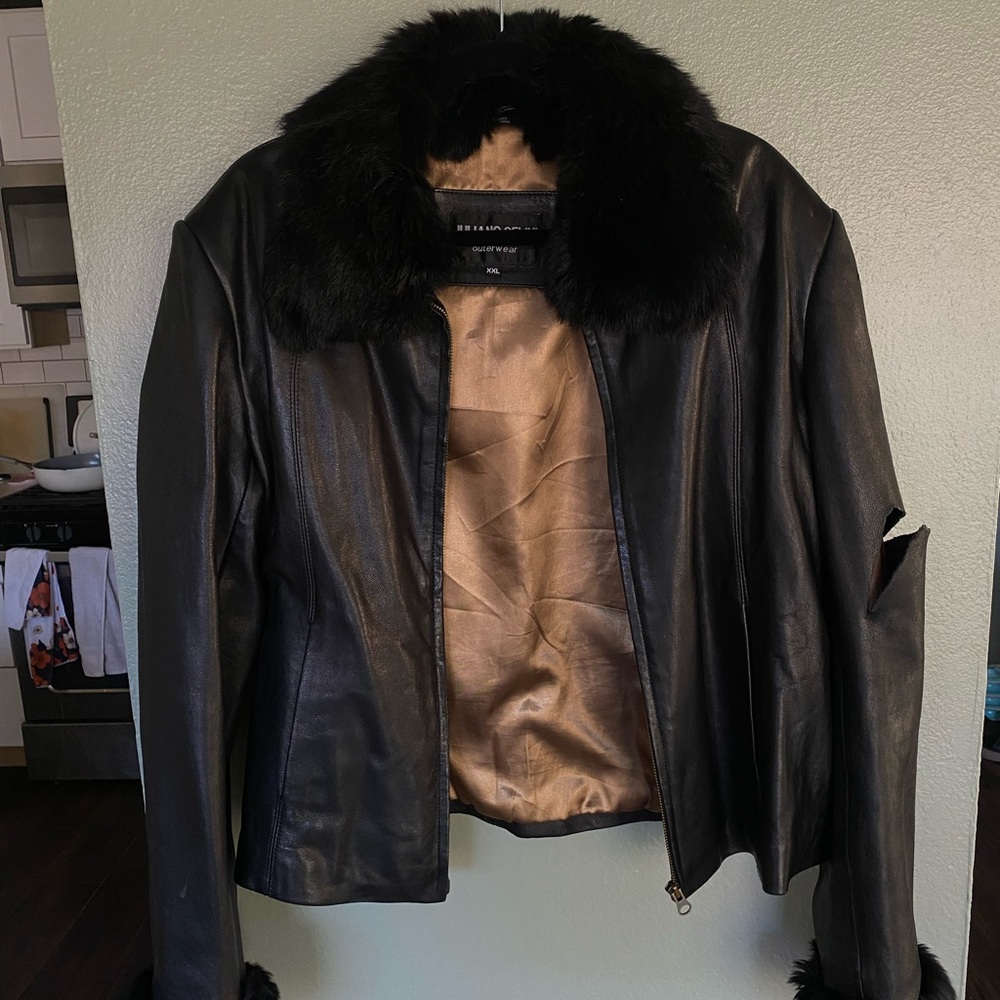 Juliano Celini Fur-Lined Leather Jacket